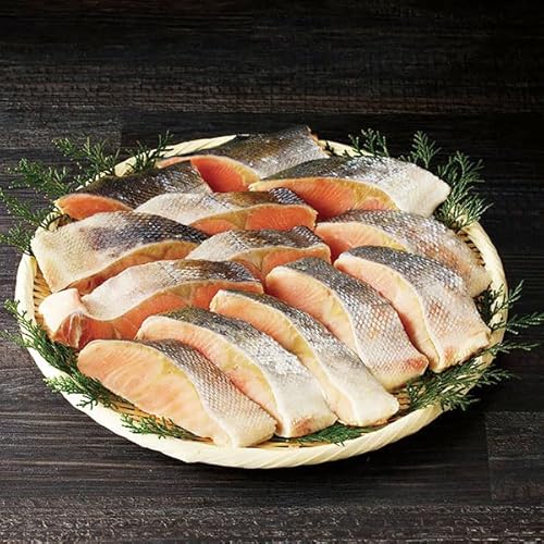 網走水産 北海道 オホーツク 海産 生 秋鮭 切身(無塩)|1kg袋(12切〜14切入)・生冷凍|贈物 プレゼント お中元 お歳暮 敬老の日 お礼