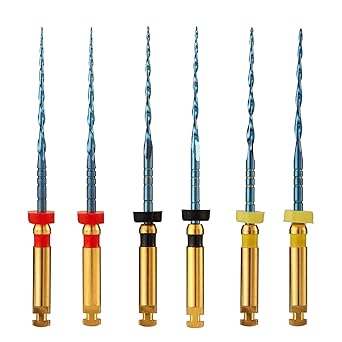 JMU Dental Endodontic Niti Rotary Files,V Blue Files,25#-50#,21mm,Endodontic Rotary File,6pcs/Box