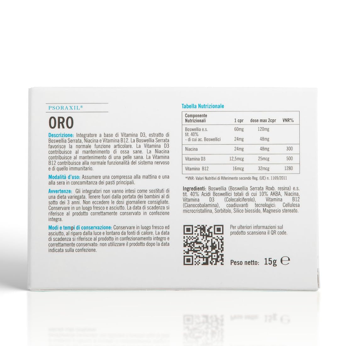 PSORAXIL ORO - Integratore per la Psoriasi, per il Benessere della Pelle e Mucose, Infiammazioni e Alterazioni Cutanee, Dona Protezione Osteo-Articolare, Made in Italy, Confezione da 30 Compresse