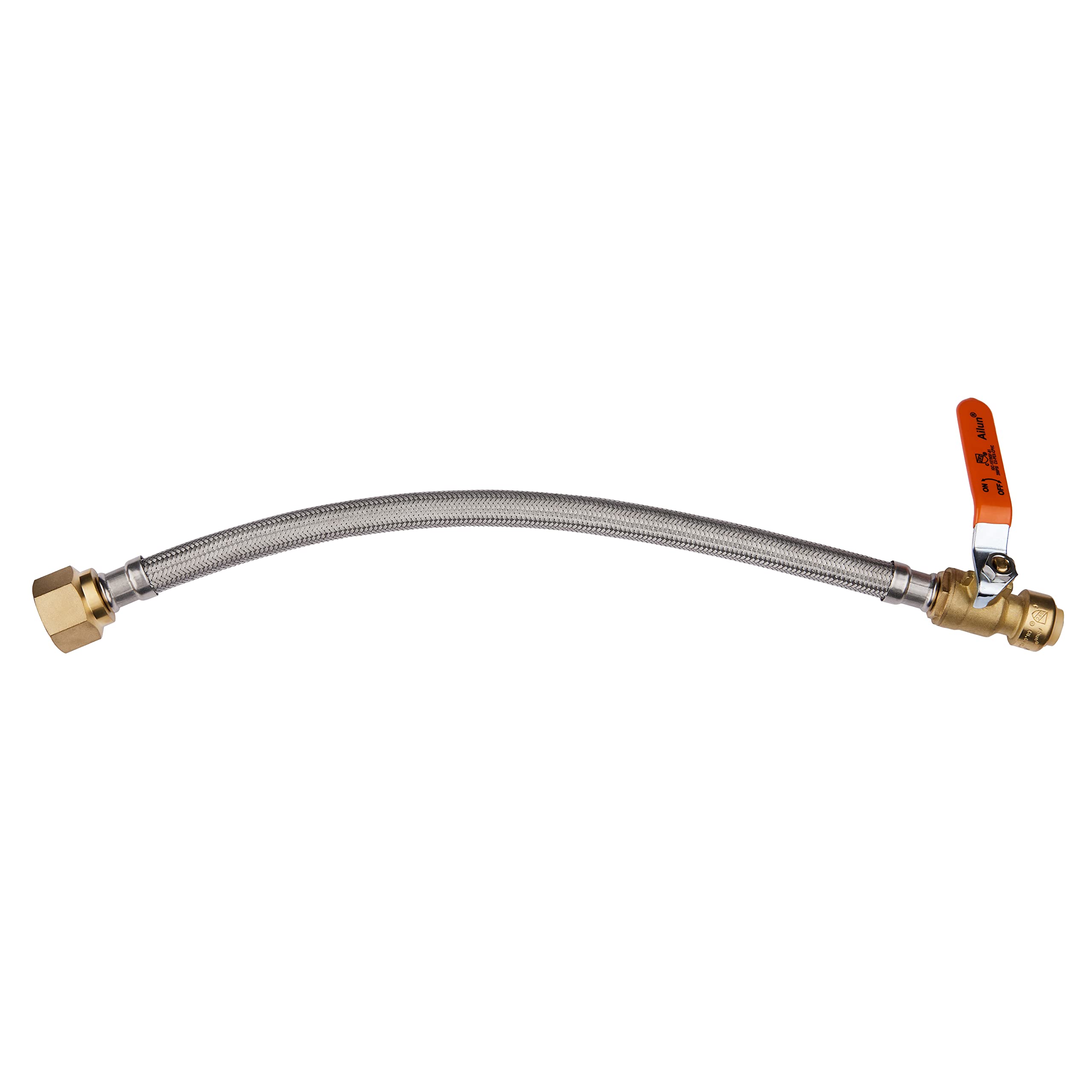 EFIELD 24-inch Water Heater Connector - Push-fit Valve For Copper & PEX