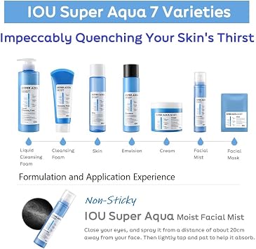 WELCOS IOU Super Aqua Moist Mist | Intensive Moisturizing Mist for Instant Hydration | Soothing & Nourishing with Hyaluronic Acid | Hydrating Bomb | Korean Skin Care | 120ml / 4.05 Fl. oz