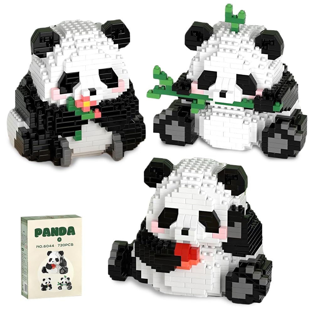 Panda Mini Building Blocks Set, Panda Building Bricks Toy,Cute Animals Building Sets for Adults and Kids Age 9+