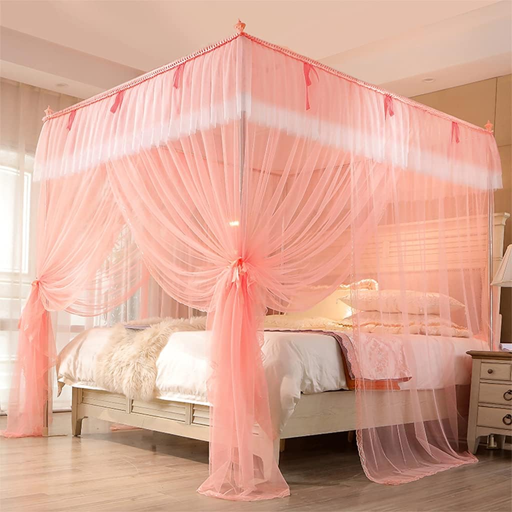 GJMSSMY bed tent，Mosquito Net Bed Canopy for Girls Adults Teen Toddlers - 4 Corner Post Decoration Curtain for Size Bed Bedroom Decor