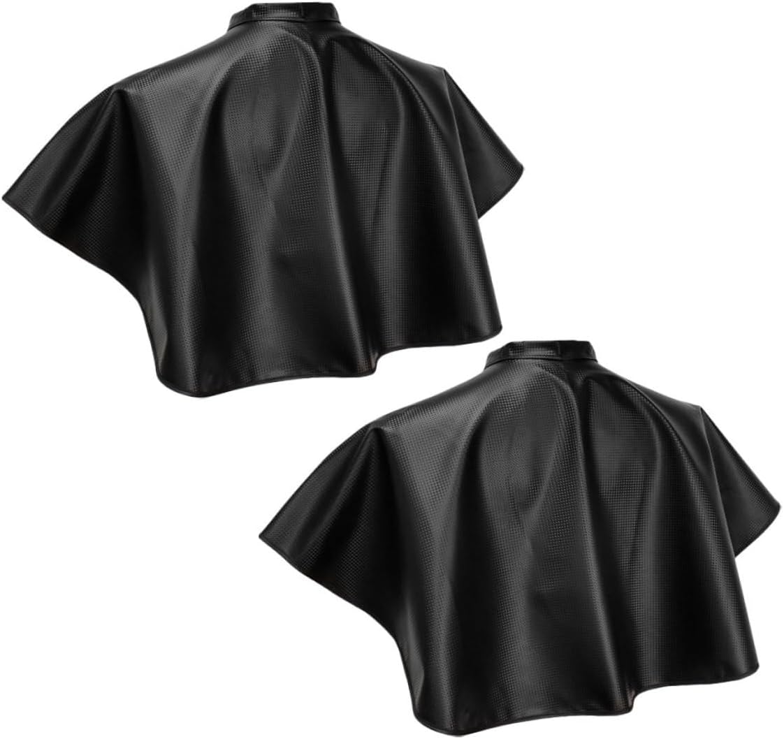 Waterproof Hair Coloring Cape 2pcs Black Salon Barber Apron Haircut Smock for Styling and Dyeing
