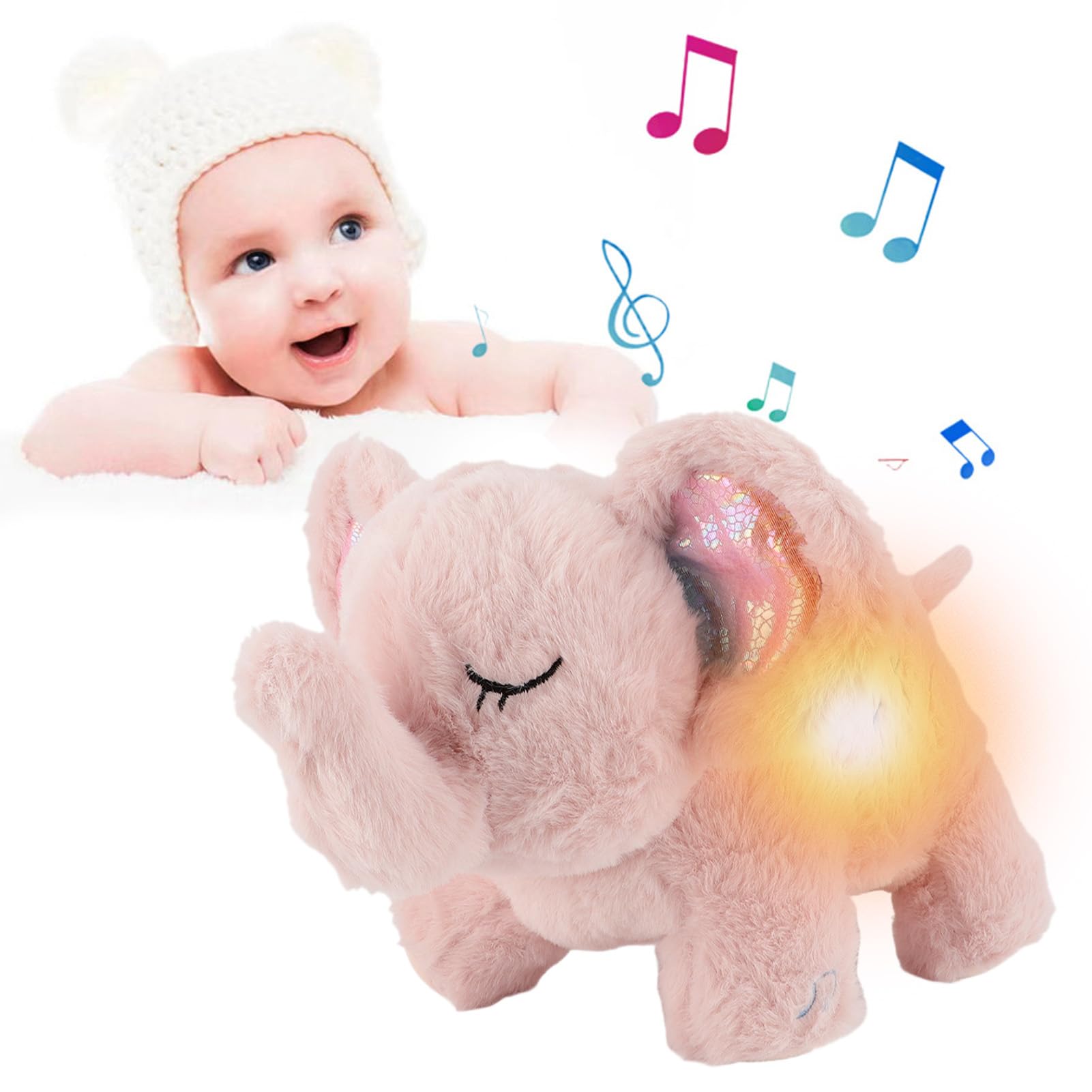 Proyector de Luz Nocturna para bebé, Nutria Fisher Sleep Buddy, Chupetes para Dormir a la Hora de Dormir, Canción de Cuna, Música, Luz Calmante, Respiración, Animal de Peluche,