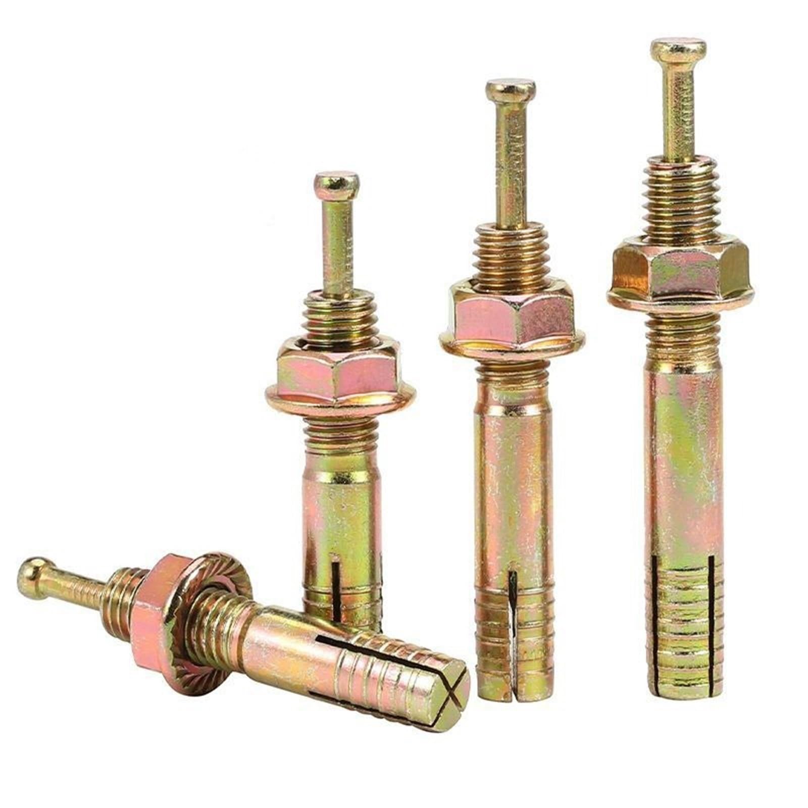 Dübel 10mm Expansionsrohr aus Kohlenstoffstahl, Hammerschlagschrauben, Dübel, Befestigungsschrauben, Trockenbau, Beton, Hardwork-Befestigungselement(7.5cm,24pcs)