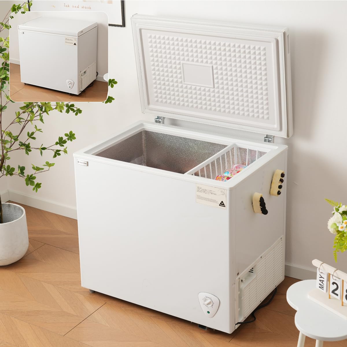 冷凍庫 153L 家庭用 業務用 チェストフリーザー 上開き バスケット付き Amazon.co.jp: Kennkari 冷凍庫 153L 家庭用 上開き 業務用 冷凍