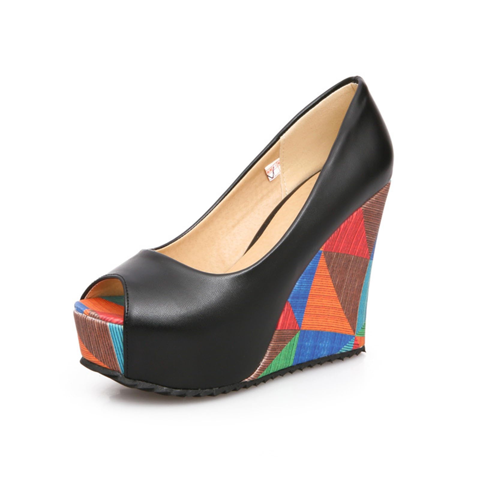 Décolleté con Zeppa Aperta da Donna, Tacchi Alti con Plateau, Scarpe da Festa, Sandali Casual, 11 cm