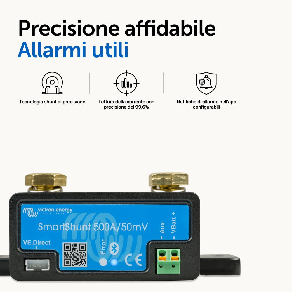 Victron Energy SmartShunt 500 amp Monitor Batteria (Bluetooth)
