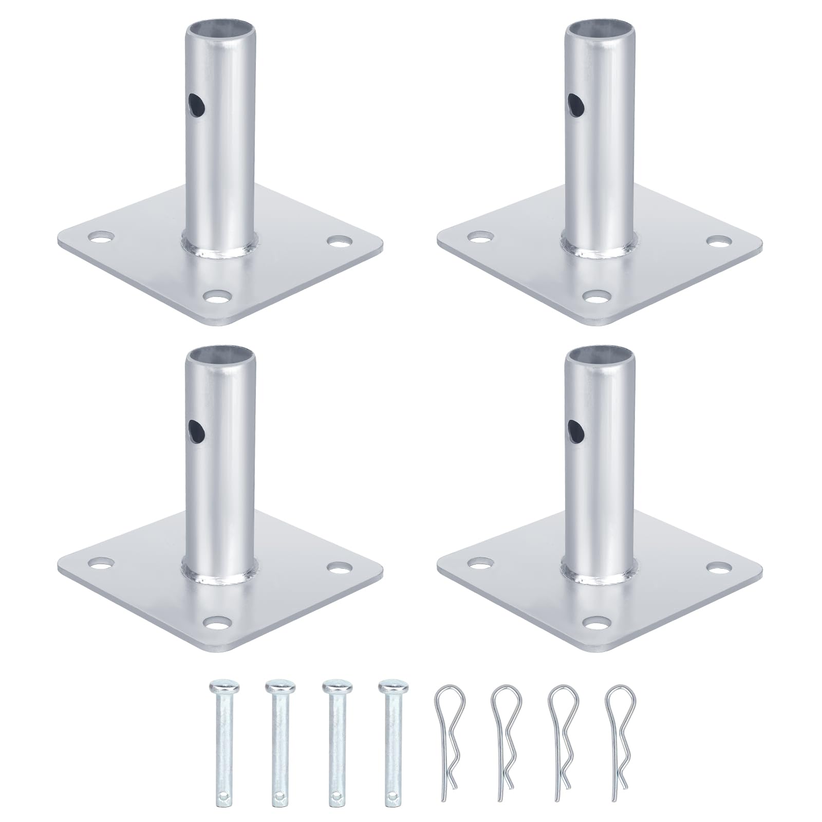 4 PCS Scaffold Base, Galvanized Square Base 4.6" x 4.6" (4 Pack)