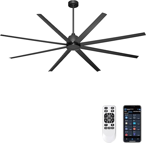 Ventilador de techo industrial de 96 pulgadas sin luz, ventilador de techo grande con control remotoaplicación, ventiladores de techo para