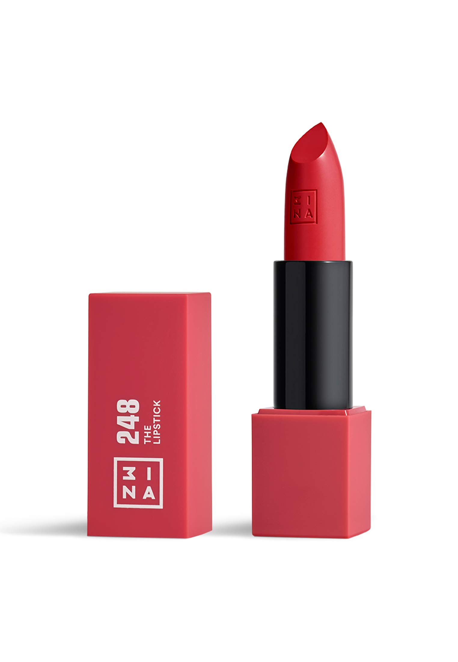 3INA MAKEUP - The Lipstick 248- Rubi Red Lipstick with Vitamin E & Shea Butter to Nourish the Lips - Long Lasting Lip Colour with Matte Finish and Creamy Texture - Vegan - Cruelty Free