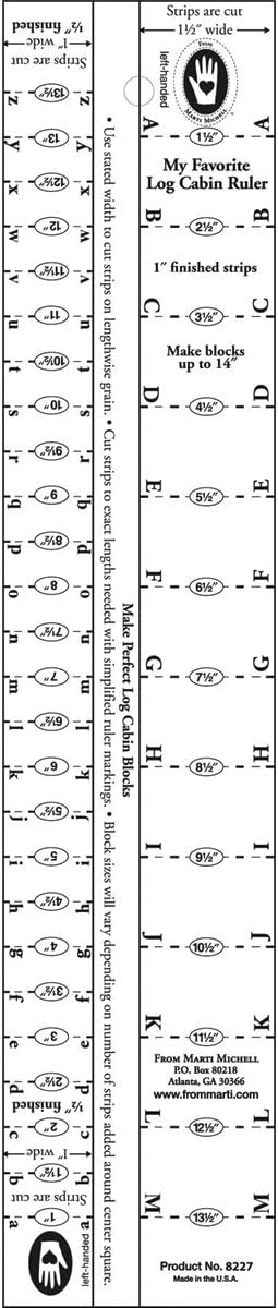 Log Cabin Ruler Strips 0.5 x 1 inches