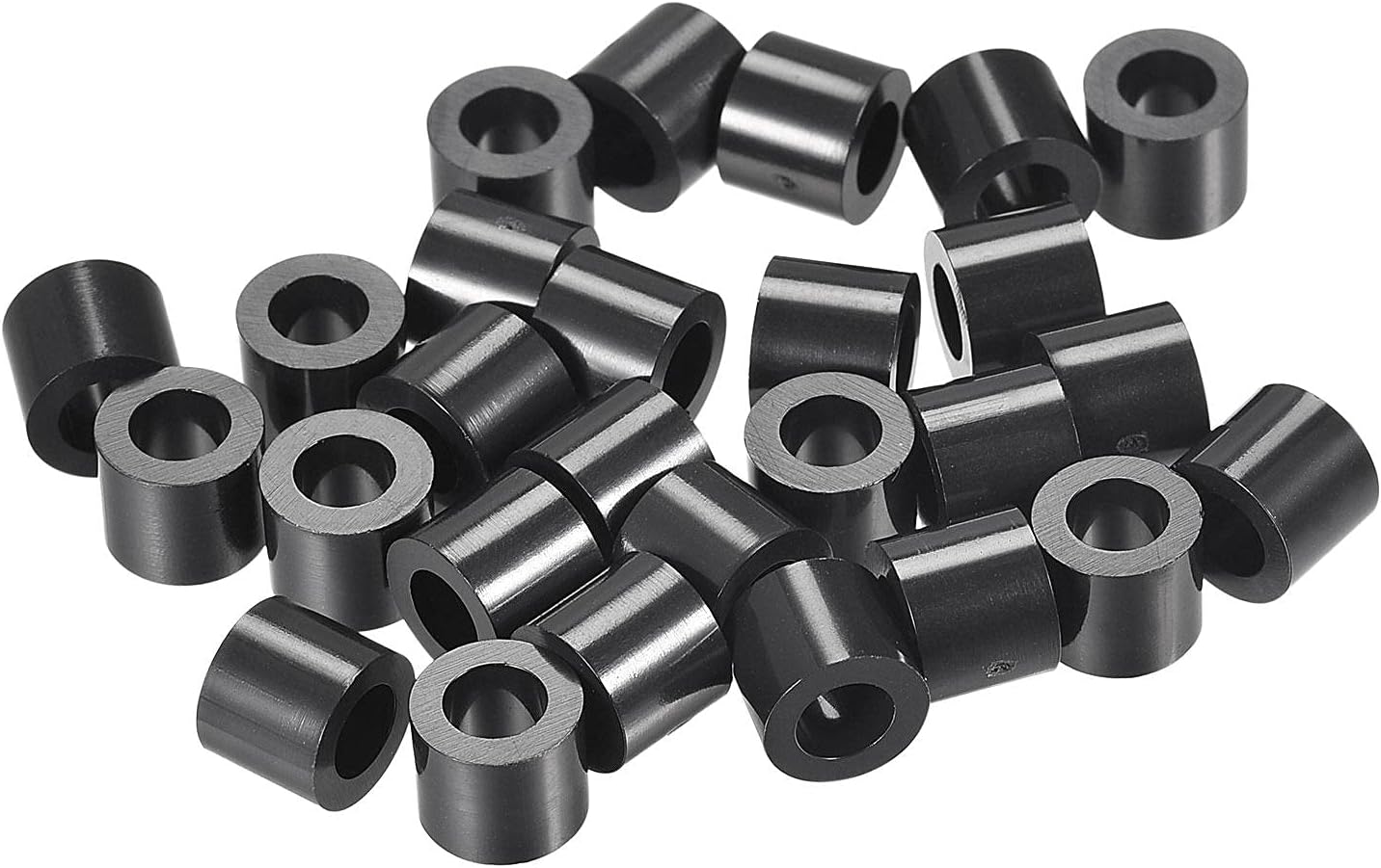 sourcing map ABS Round Spacer Washer ID 4.2mm OD 7mm L 6mm Plastic Standoff for 3D Printer TV Wall Mounting Electrical Outlet