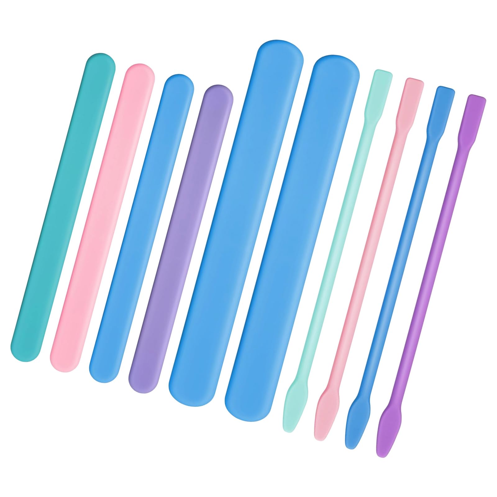 HZBB Of 10 Flexible Silicone Waxes Sticks Waxing Spatulas Scrapers for Epoxy Resin Mixing and Beauty Product Blending Silicone Stirrers