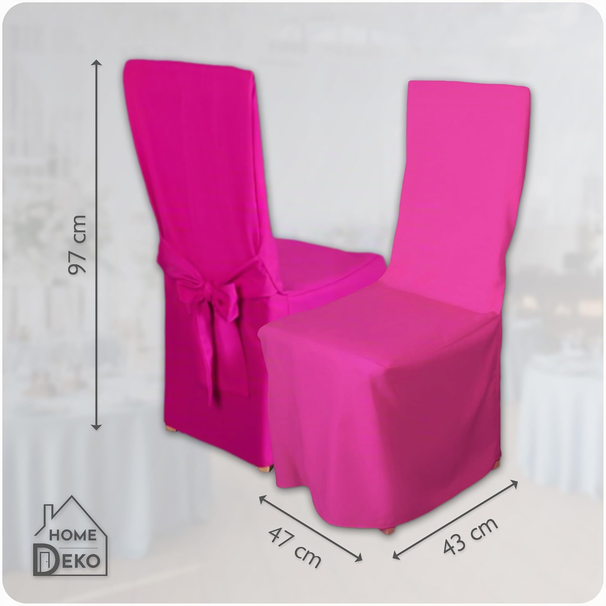 Stuhlhussen mit Schleife, Universal-Sitzbezüge zum Schonen von Stühlen für Wohnzimmer, Esszimmer oder Küche, Perfekt für Anlässe Aller Art, Purpur, 6 Stück