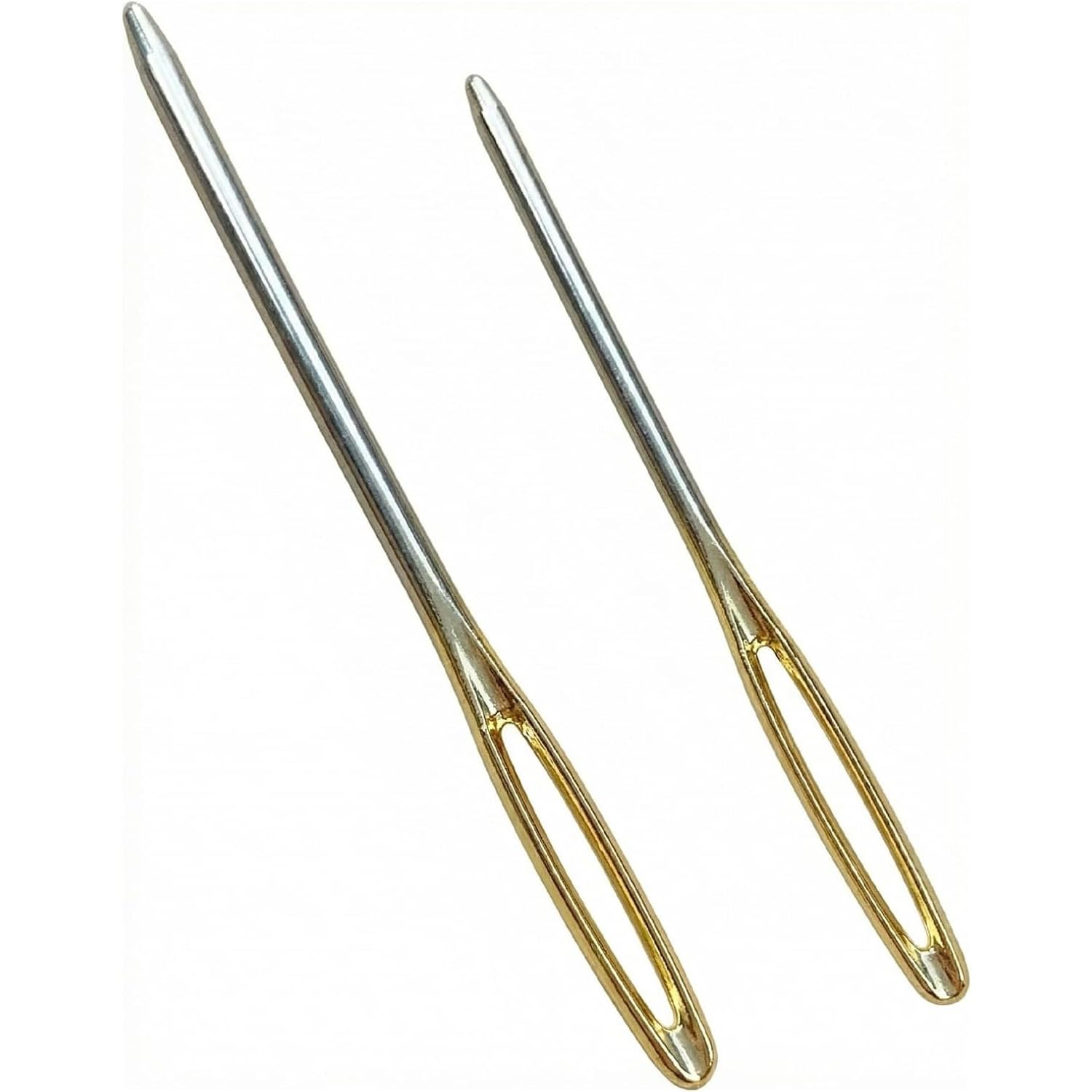 Asrejur No 2 Pcs Darning Needle, 6Cm& 7Cm Stainless And Durable Darning Needles For Wool, Wool Needle For Sewing Up Knitting, Large Eye Sewing Needles, Knit Accessory For Yarn Sew Darn And Wools Knitting
