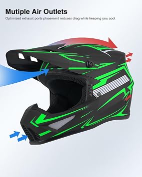 Adult Dirt Bike Helmet DOT Approved, Motocross ATV Off-Road UTV MX BMX MTB Electric Dirtbike Motorbike W/Goggles Gloves Mask