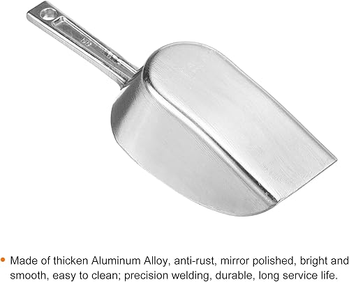 Miniatura 5 de PATIKIL Cucharas de hielo, paquete de 2 palas de aluminio pequeñas de 5.12 pulgadas para hacer hielo de cereales de harina, azúcar para cocina, bar,