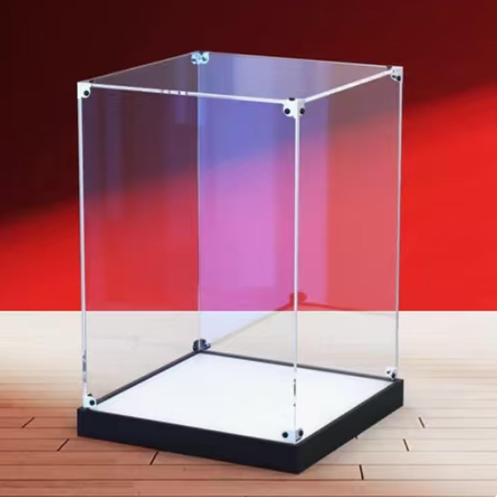 Clear Plastic Showcase, Acrylic Transparent Cube Display Storage Case For Multiple Sizes(30x30x45cm(12"x12"x18"))