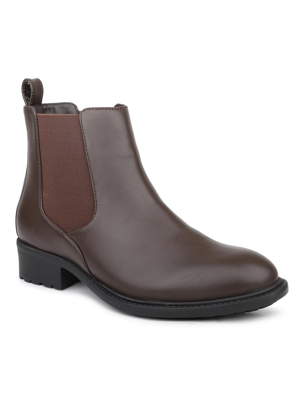 Women Brown Mid-top Chelsea Boots Clog-image-15