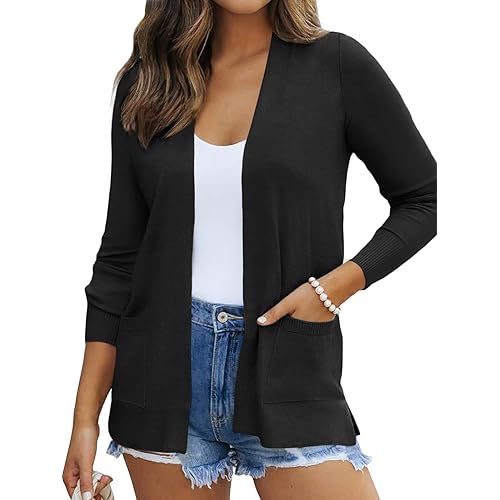 LILLUSORY Womens Cardigan Sweaters Lightweight Long Sleeve Open Front Top Fall Fashion Trendy Outfit Knit Clothes Jacket