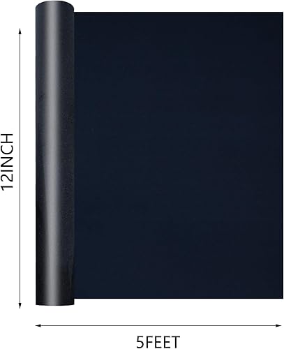 Miniatura 4 de SHOMKIEE Rollos de vinilo de transferencia de calor HTV con purpurina negra de 12 pulgadas por 5 pies, rollo para planchar en camisetas y siluetas,