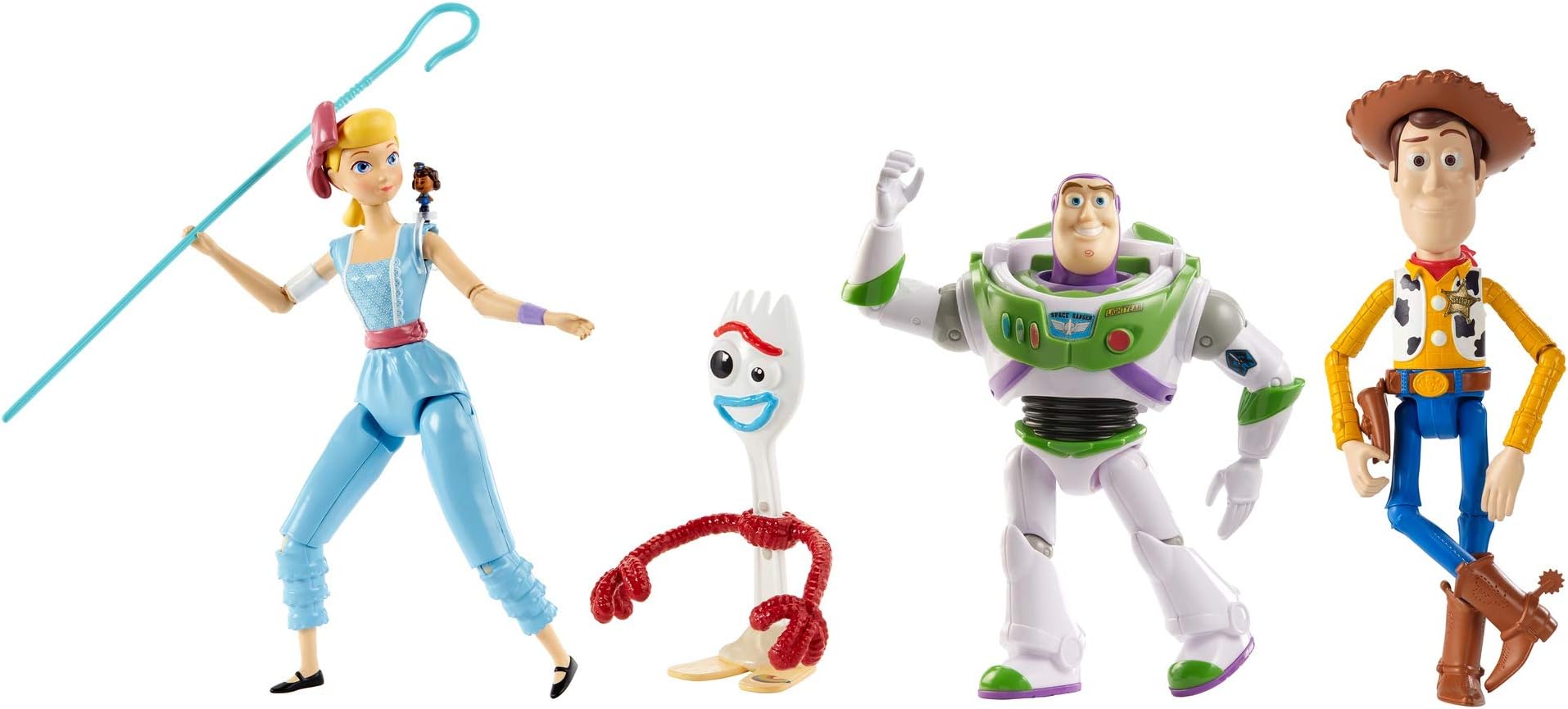 Disney Pixar Toy Story 4 Multi-Figure Pack with 5 Characters : Woody, Buzz Lightyear, Forky, Bo Peep and a Tiny-Sized Giggle McDimples​