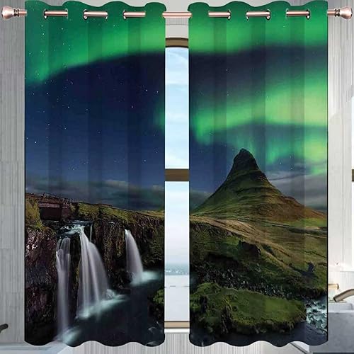 Miniatura 2 de Aurora Borealis - Cortinas opacas, 2 paneles, cortinas multianchas extra anchas de 63 pulgadas de ancho x 80 pulgadas de alto