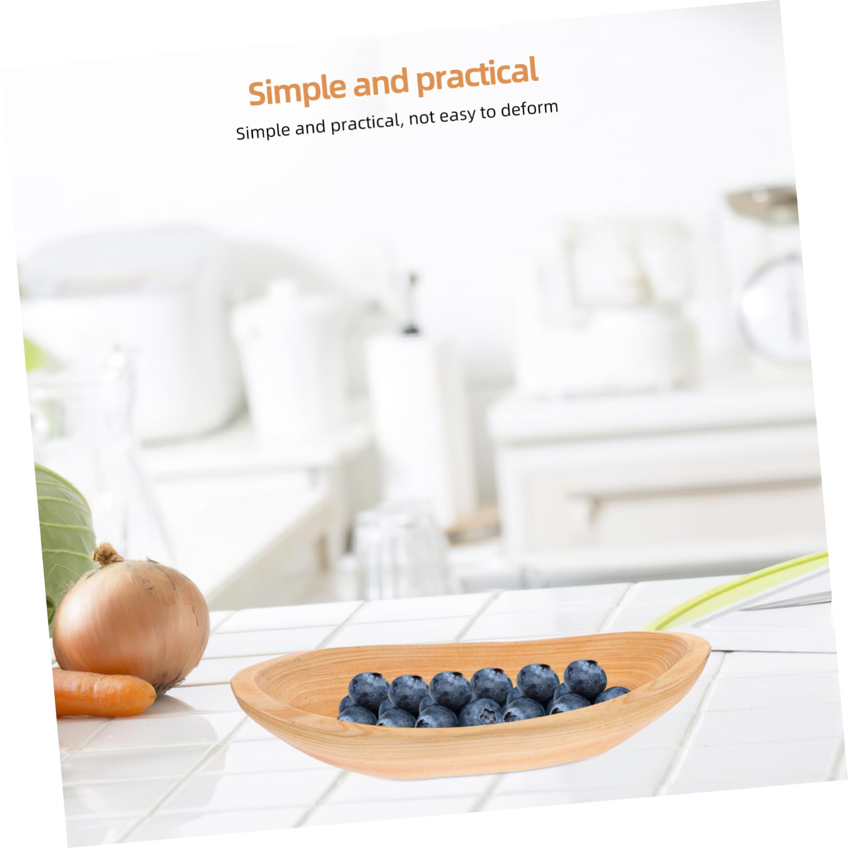 Plato De Madera para Frutas y Postres Diseño Japonés Contenedor Multifuncional para Decoración De Cocina y Reuniones Grande