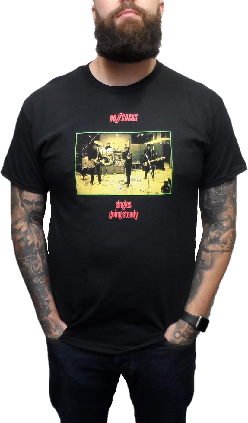 Mazeys Men's Singles Going Steady Official Buzzcocks T Shirts (Uk, Alpha, M, Regular, Regular, )