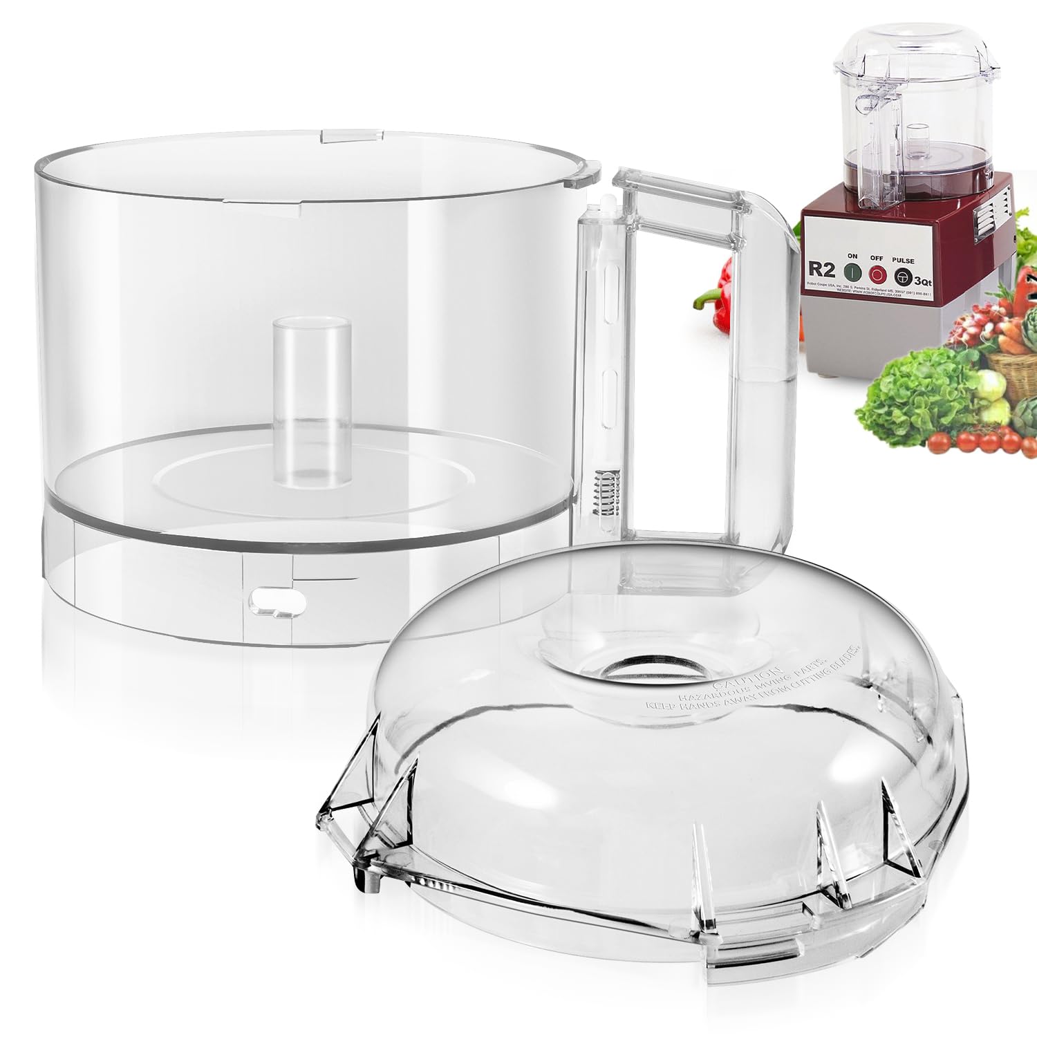 View 1 of 112203 Cutter Bowl and 106458S Cutter Bowl Lid for R2 3 Quart Cutter Bowl
