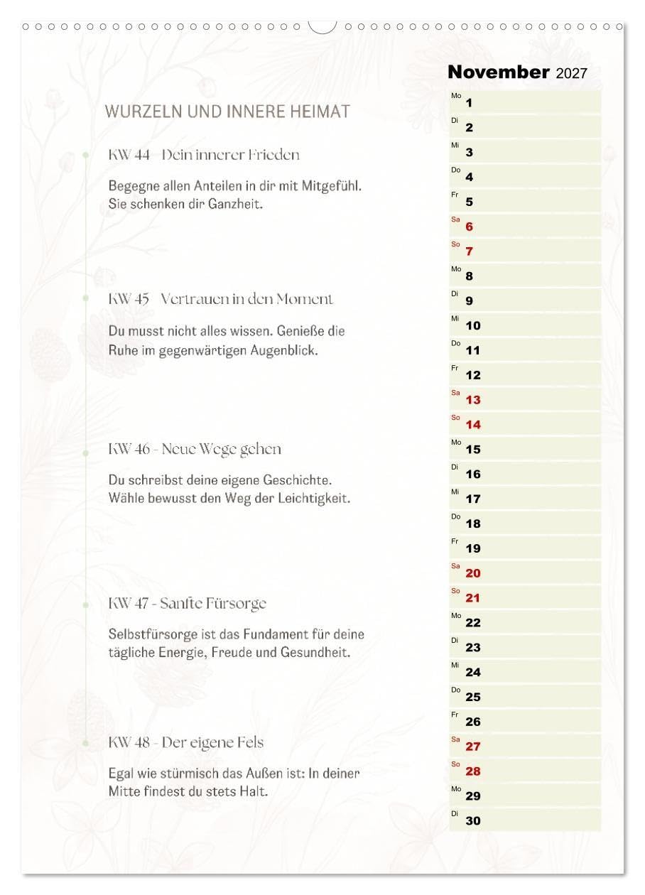 SEELENKOMPASS (hochwertiger Premium Wandkalender 2027 DIN A2 hoch), Kunstdruck in Hochglanz: Impulse für Achtsamkeit und Stille