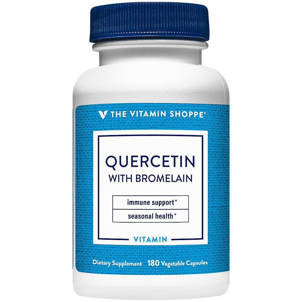 The Vitamin ShoppeQuercetin with Bromelain, Antioxidant That Supports A Healthy Immune for All Seasons (180 Capsules)