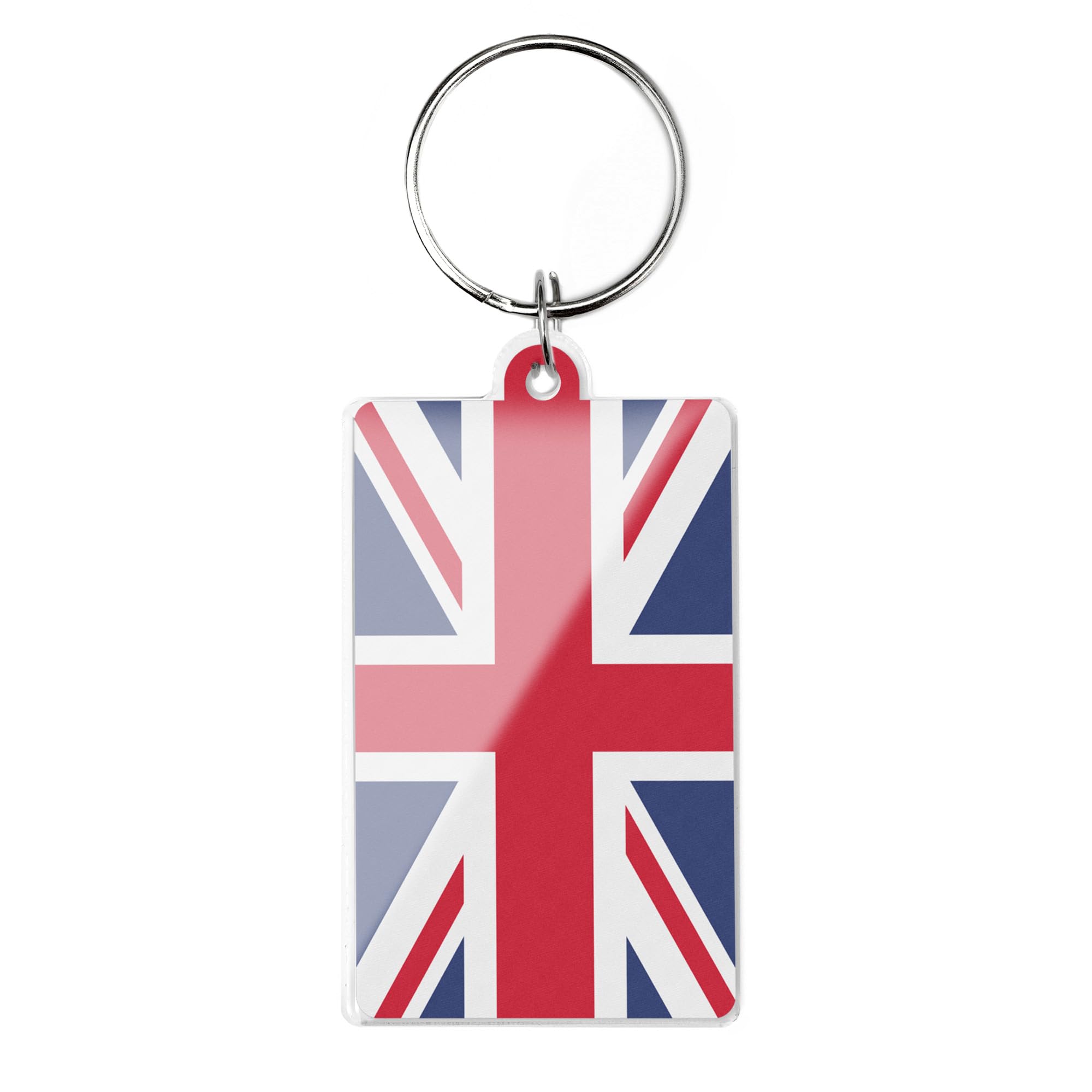 A1 Graphics Ltd Unisex Clear Union Jack Keyring – Acrylic British Flag Keychain, Patriotic Gift (Rectangular)