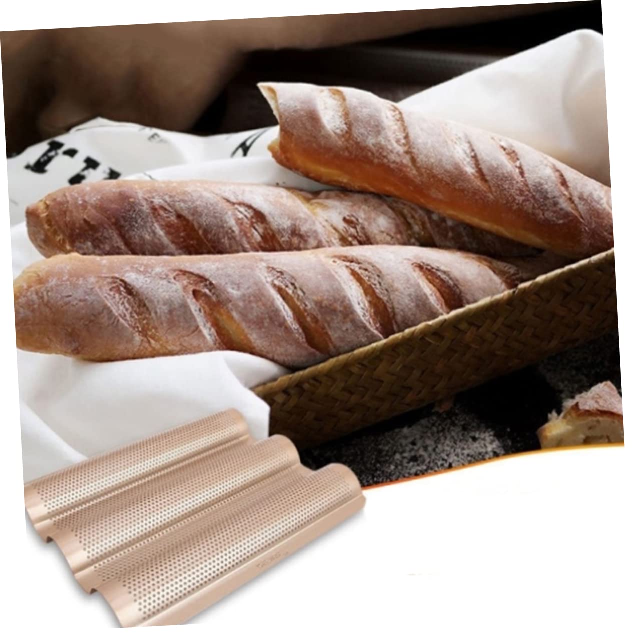 GRIRIW Nonstick Baking Tool 3-slot Mould for Bread Stainless Steel Fast Heat Conductivity