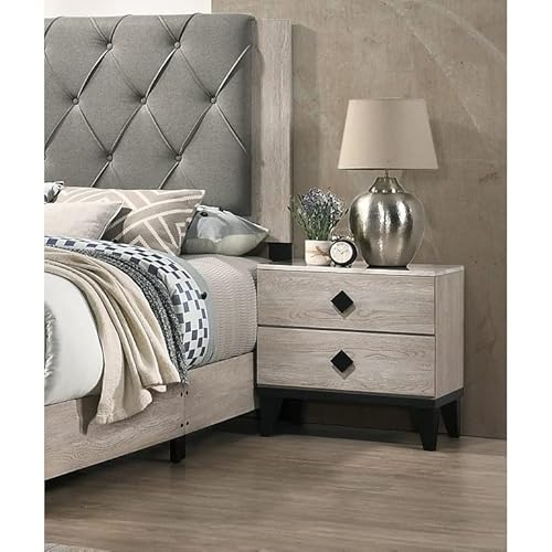 Bedroom Home Modern Urban Style Bedside Table with Two Drawers