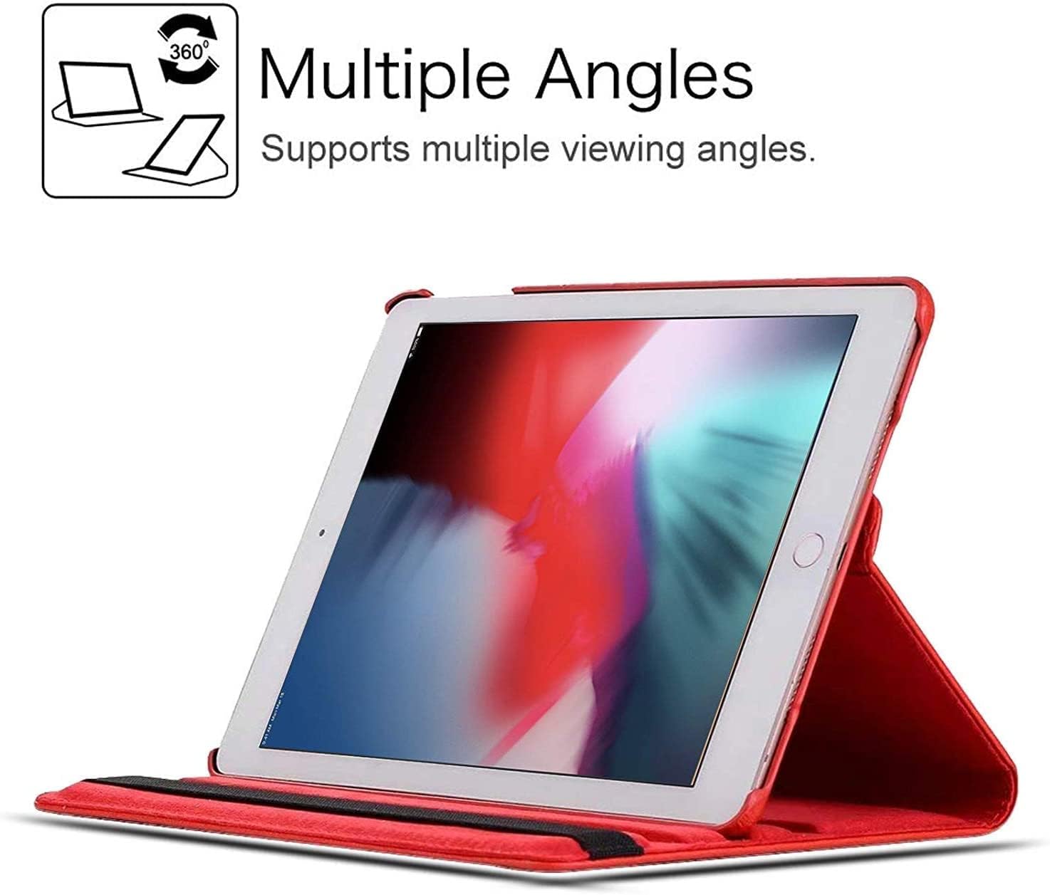 For Apple iPad Air 2/2nd Generation 2014 A1566 A1567 360 Degree Swivel Stand Smart Protective Cover(Red) - Image 3