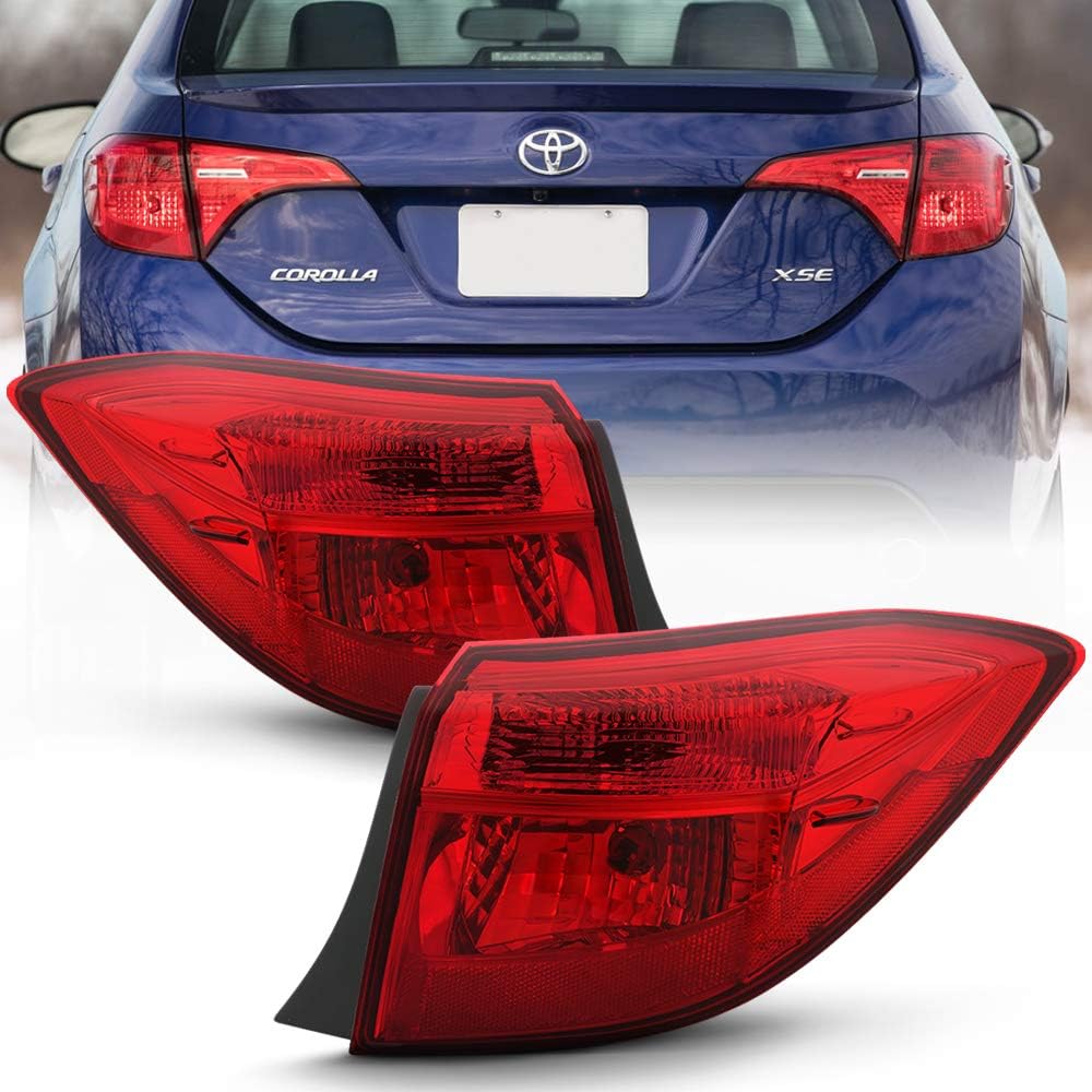 ACANII - For 2017-2019 Toyota Corolla Sedan SE/XSE/XLE Outer Tail Lights Lamps Assembly Replacement Driver & Passenger