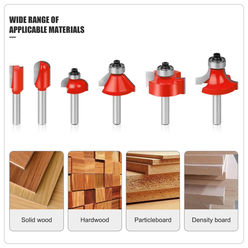 24 pezzi fresa per legno 6 mm asta macchina di taglio taglierina rete taglierina smusso taglierina slot router set di punte accessorio per falegnameria