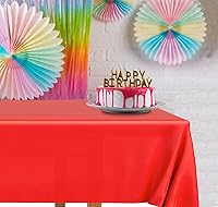 Vista 4 de DecorRack - Mantel rectangular de plástico libre de BPA, 54 x 108 pulgadas, para fiestas, picnic, campamento y al aire libre, desechable