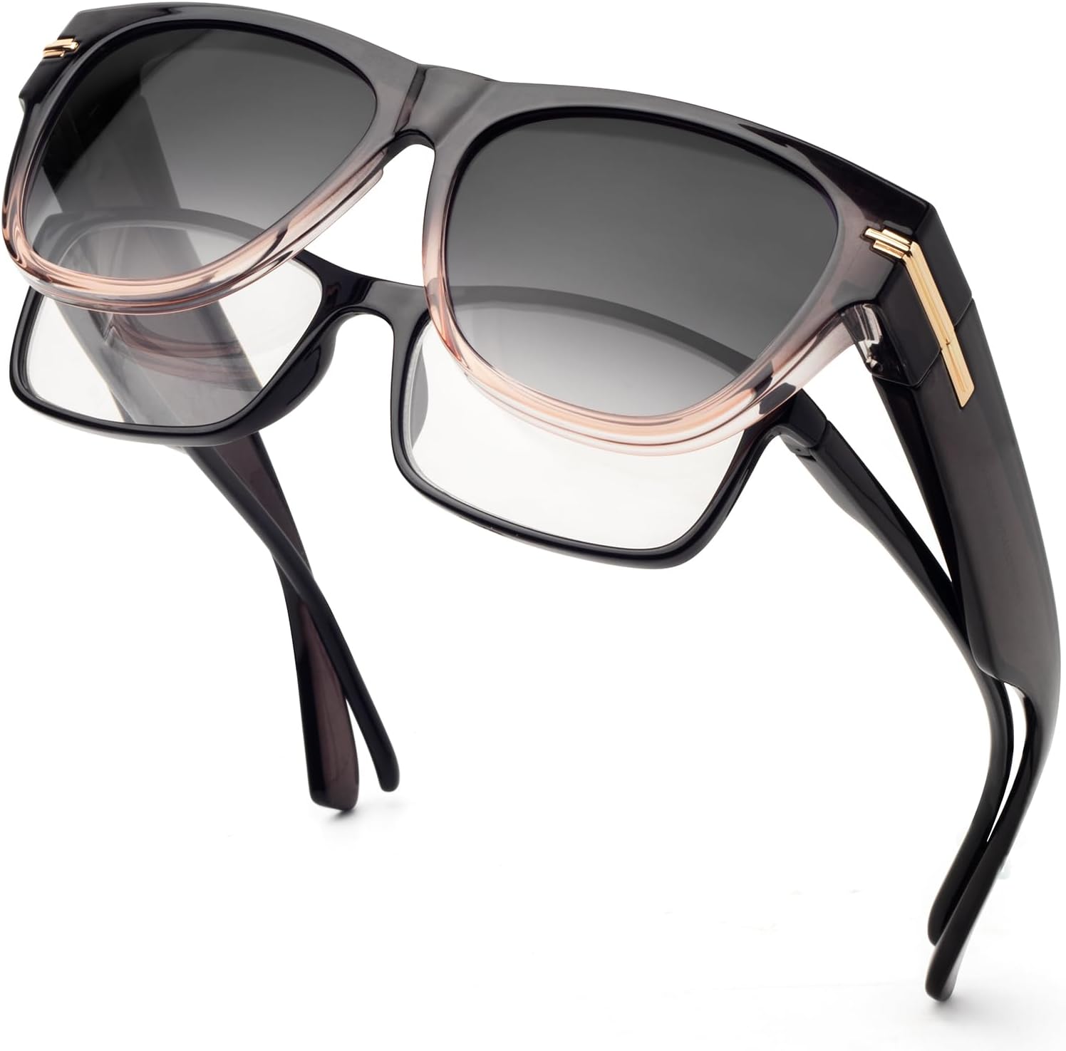 Face Shadow Polarized Sunglasses Over Glasses Women Fit Over Glasses Sunglasses Snap Shades UV Protection Lightweight