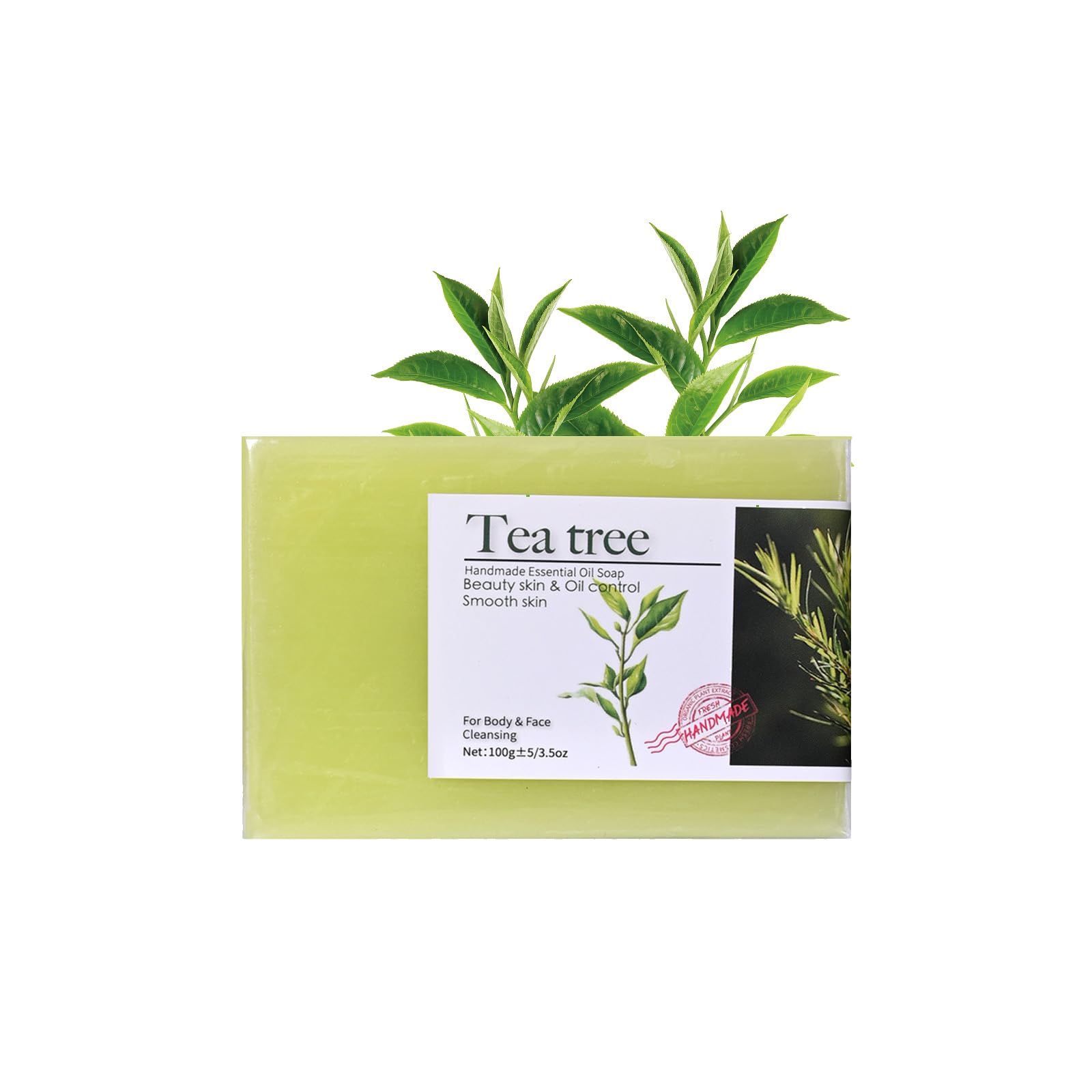 100g Tea Tree Soap, Antibacterial Tea Tree Oil Soap for Face & Body Acne