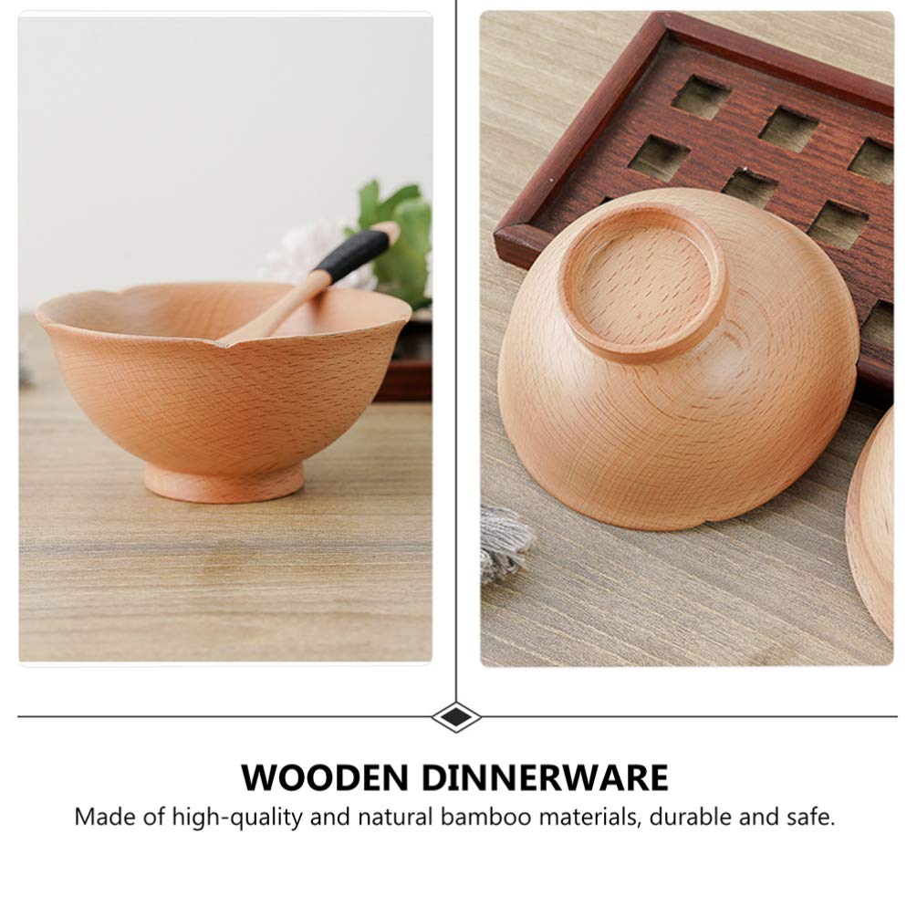 Cuenco de arroz de Fideos de Ensalada de Madera para ensaladas de Frutas y Cuencos para Servir