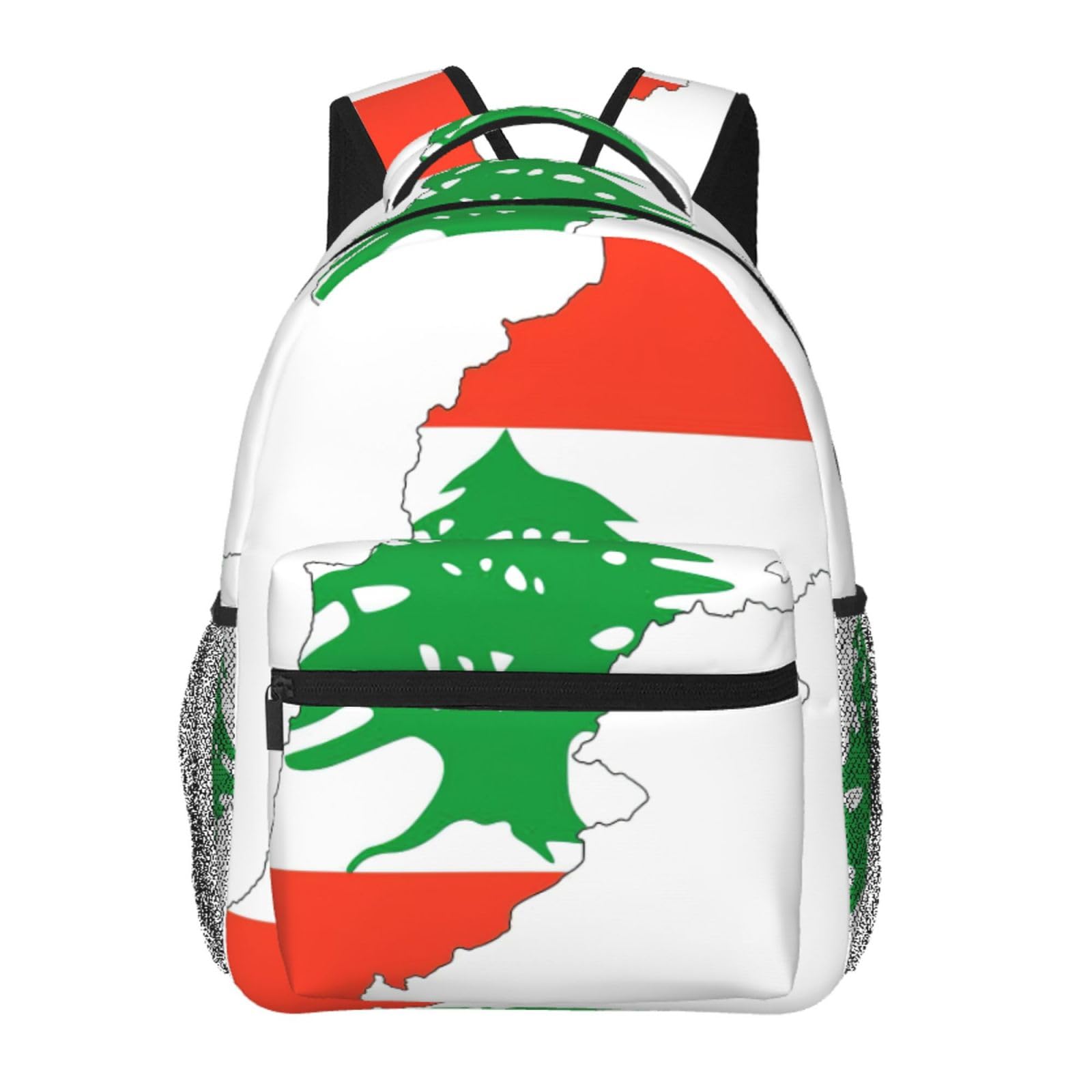 Mochila de senderismo con estampado de mapa de Líbano unisex y lavable 6