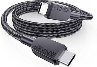 Anker 240 W USB-C - USB-C Kablosu, 90 cm çift örgülü naylon Tip-C şarj kablosu, iPhone 17 Pro Max/iPhone Air/16/15 serisi, Samsung Galaxy S25/S24, MacBook Pro/Air, iPad Pro/Air için