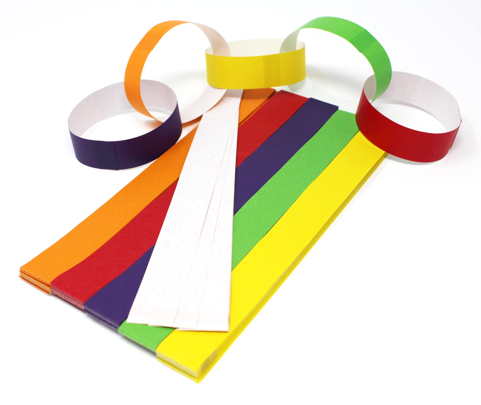 Bright Ideas Chains, Paper Kids, Make Your Own Decorations to Display, Arts Ideal for Schools, Home Crafting, Assorted Colours Pack of 300 2cm x 20cm Strips, PK300. BI2000.