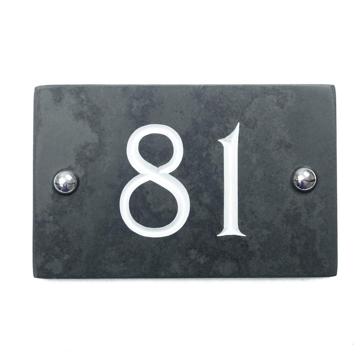 Slate Engraved House Number 81