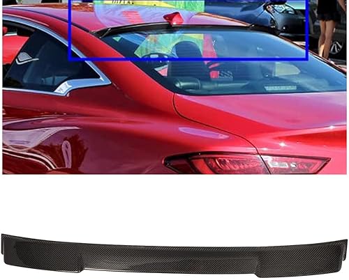 Miniatura 5 de SCITOO Alerón de techo de ventana trasera de fibra de carbono apto para 2017-2021 para Infiniti Q60 Coupe Alerón de techo de ventana trasera negro