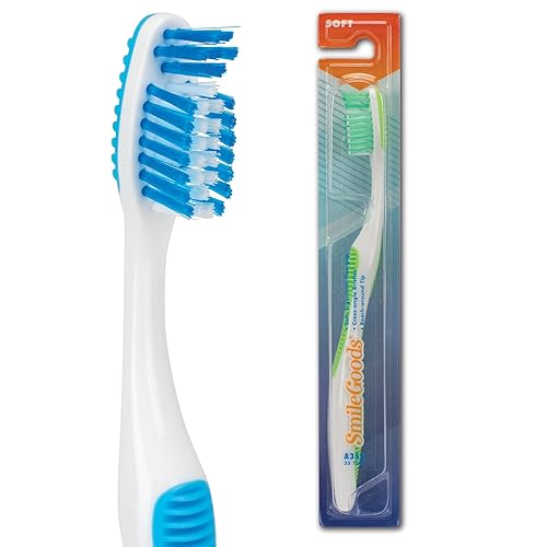 SmileGoods - Cepillo de dientes A352, 35 mechones de cerdas suaves, empaquetados individualmente, colores surtidos, paquete a granel de 72 disponible en Yaxa Mexico